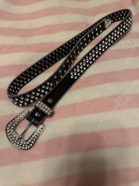 Rhinestone Studded Black Western-Style Women's Belt NWOT